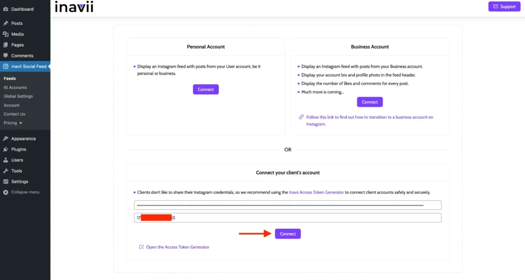 Connecting an Instagram Account via an Access Token 2