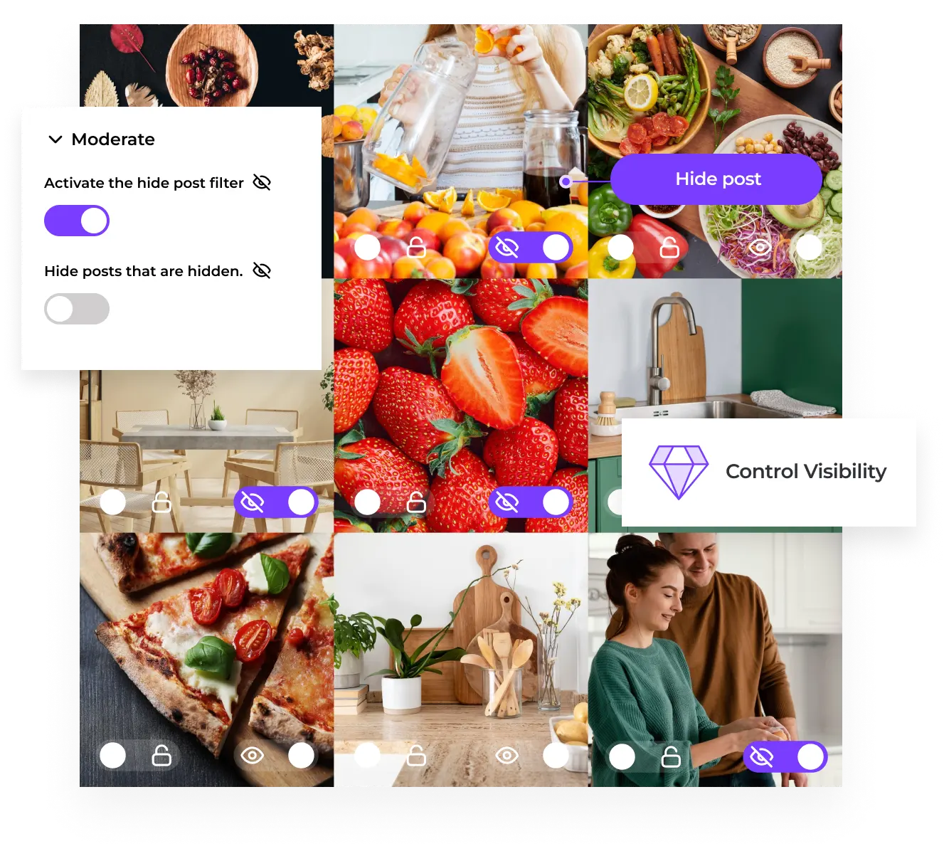 Hide Instagram photos that don't fit your layout.
